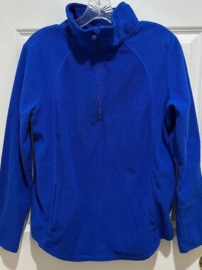 St. John's Bay Women's M Blue Sweater Long Sleeve 1/4 Zip Pullover